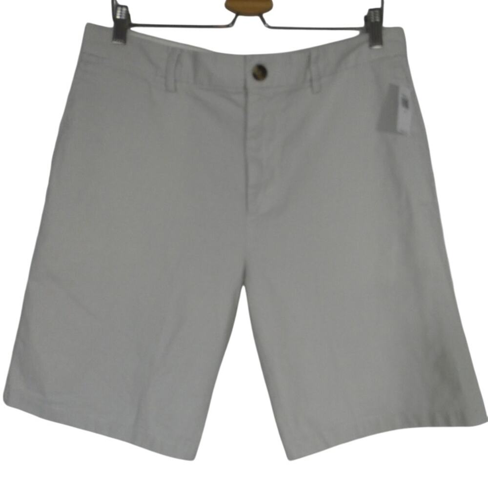 Old Navy Men's 36 Ultimate Slim White Beige Shorts Zipper Button Pockets NWT